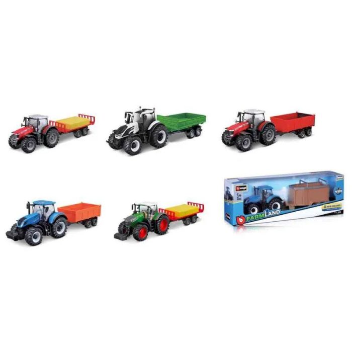 10 cm Tractor with Trailer, Asst.