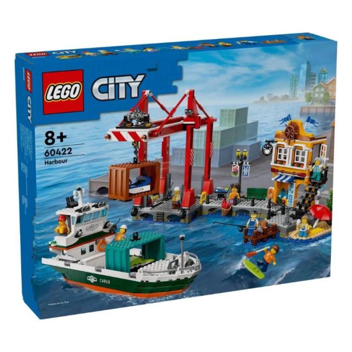 Seaside Harbor with Cargo Ship