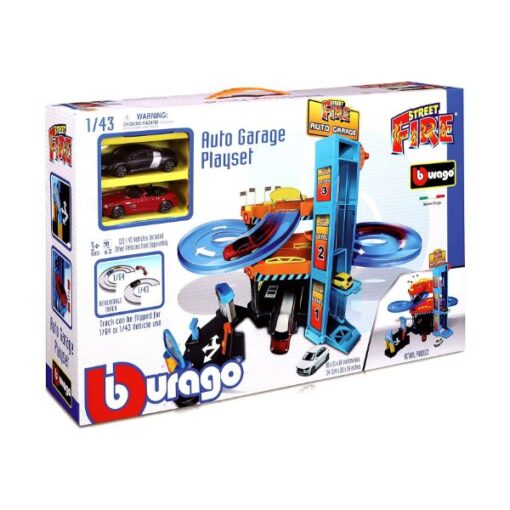 Bburago Street Fire Auto Garage, incl. 2 cars 1:43
