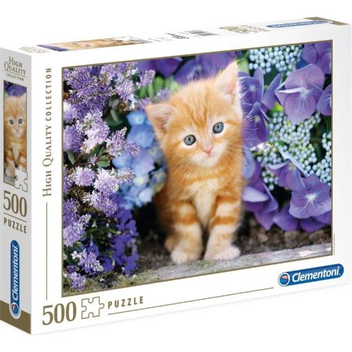Puzzle 500 Ginger Cat In Flowe